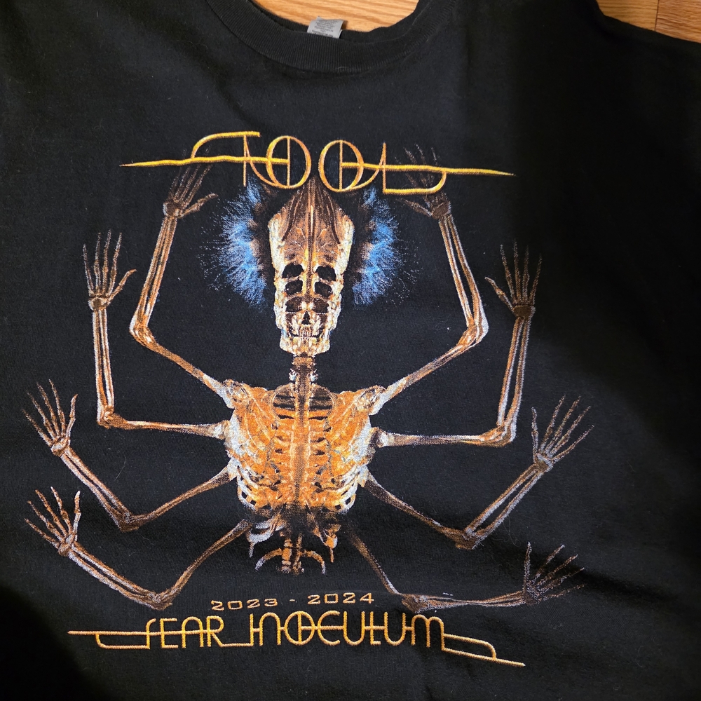 Black Tool Band T-Shirt with Skeleton Design